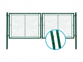 Dvojkrídlová brána IDEAL® II poplastovaná (Zn + PVC) - rozmer 3037 × 1450 mm
