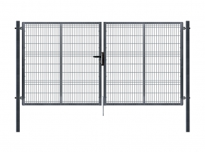 Dvojkrídlová brána PILOFOR® poplastovaná (Zn + PVC) - rozmer 4118 × 1745 mm, antracit