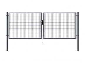 Dvojkrídlová brána PILOFOR® SUPER poplastovaná (Zn + PVC) - antracit, rozmer 4118 × 1180 mm