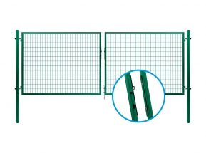 dvojkrídlová brána SOLID poplastovaná (Zn + PVC) - rozmer 3580 × 1200 mm