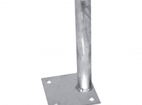 Platňa Zn na montáž  guľatého stĺpika  EXCENTRICKÁ na betónový základ priemer 48 mm