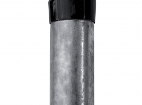 Plotový stĺpik IDEAL® pozinkovaný (Zn) 2650/60, vrátane čiernej čiapočky a čiernych príchytiek