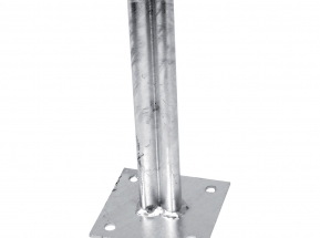Zn platňa pre montáž stĺpikov na betónový základ - pre stĺpiky priemer 48 mm - s prelisom (stĺpiky PILCLIP)