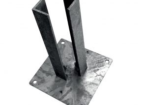 Zn platňa pre montáž stĺpikov na betónový základ - pre stĺpiky - profilu 100 × 100 mm