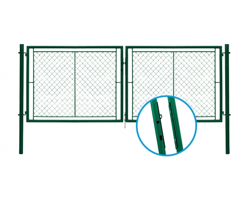 Dvojkrídlová brána IDEAL® II poplastovaná (Zn + PVC) - rozmer 3037 × 1450 mm