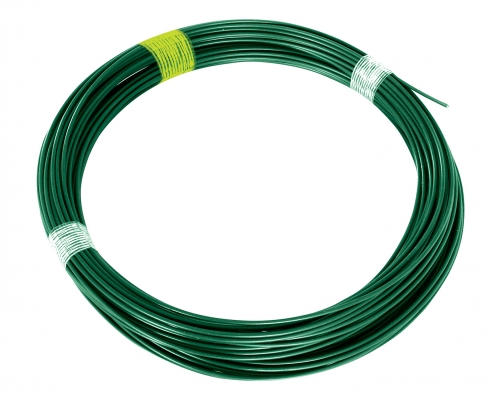 Napínacie drôt poplastovaný (Zn + PVC)  48m, 2,25/3,40, zelený, (žltý štítok)