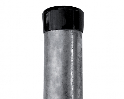 Plotový stĺpik IDEAL® pozinkovaný (Zn) 1500/48, čierna plastová čiapočka