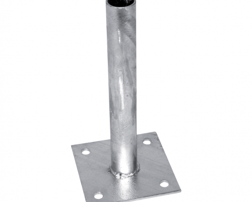 Zn platňa pre montáž stĺpikov na betónový základ - pre stĺpiky priemer 48 mm