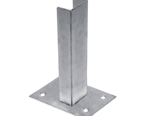 Zn platňa pre montáž stĺpikov na betónový základ pre stĺpiky profilu 60 × 40 mm