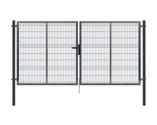 Dvojkrídlová brána PILOFOR® poplastovaná (Zn + PVC) - rozmer 4118 × 2045 mm, antracit