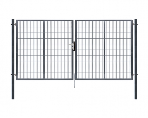 Dvojkrídlová brána PILOFOR® SUPER poplastovaná (Zn + PVC) - antracit, rozmer 4118 × 1780 mm