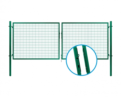 dvojkrídlová brána SOLID poplastovaná (Zn + PVC) - rozmer 3580 × 1750 mm
