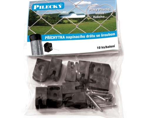 Príchytka napínacieho drôtu vrátane skrutky, čierná
